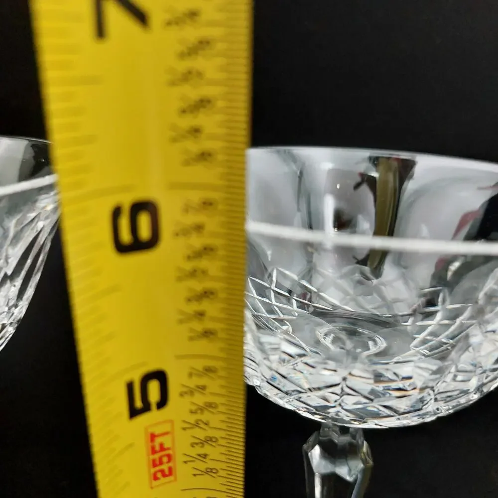 2 Vtg Tiffin Franciscan ELYSE Crystal Champagne Coupe Goblets Tall Sherbet MCM